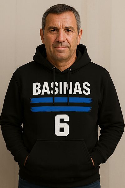 CLASSY.MODA Basinas 6 Hooded Sweatshirt – Greece Player Hoodie 3 Thread Digital Print with Kangaroo Pocket
