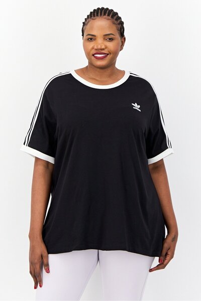 adidas Women Plus Size Short Sleeve Outdoor T-Shirts, Black