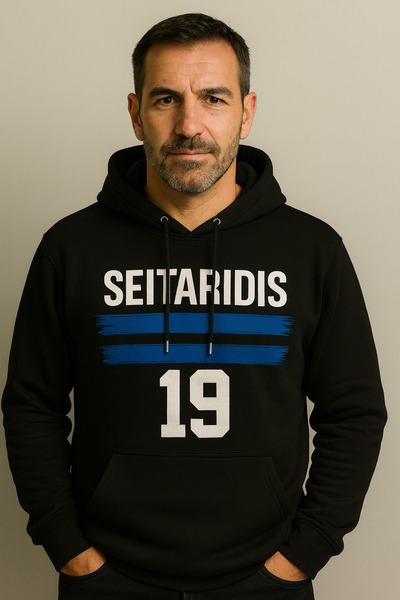 CLASSY.MODA Seitaridis 19 Hooded Sweatshirt – Greece Player Hoodie 3 Thread Digital Print with Kangaroo Pocket