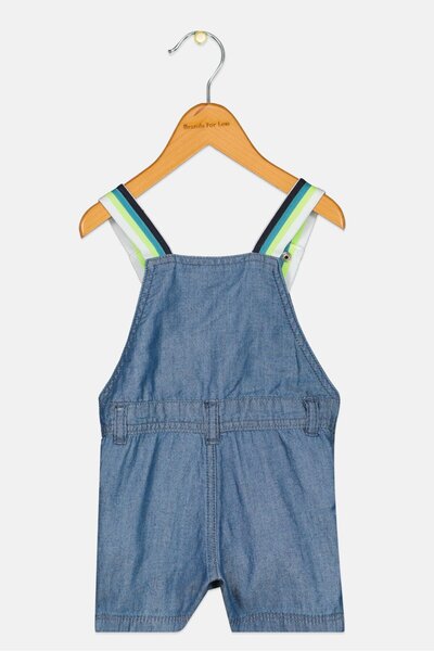 Dp Am Toddlers Girl Embroidered Sleeveless Romper, Blue