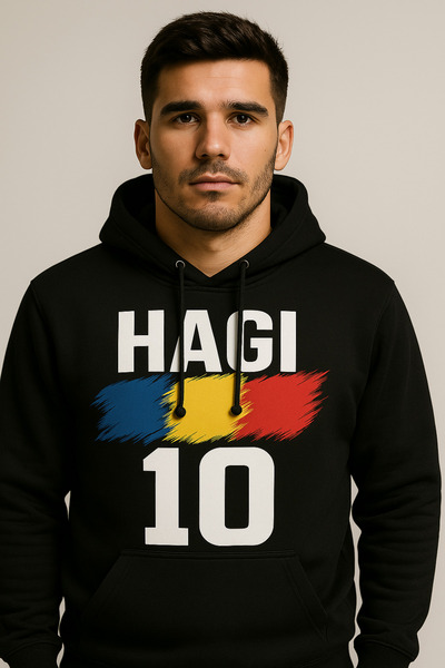 CLASSY.MODA Hanorac cu glugă Hagi 10 – Hanorac cu glugă legenda fotbalului ru...