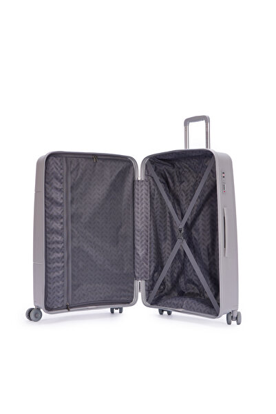 United Colors of Benetton Benetton 2'li Set Büyük Ve Orta Boy %100 Polipropilen Valiz Açık Gri 14Bnt8001