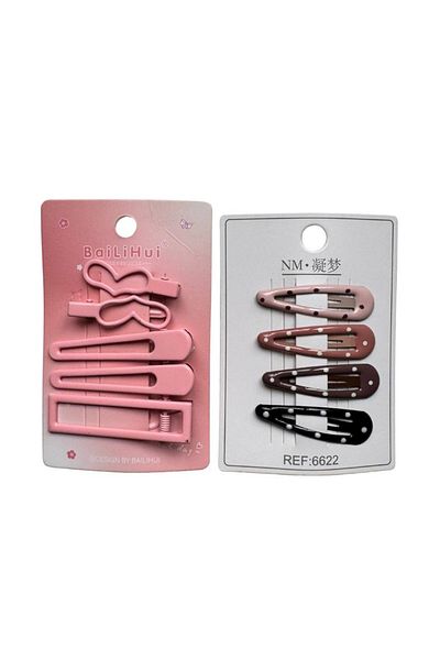 LETING 8 Pieces Hair Clips 2 Sets Different Shapes Colorful