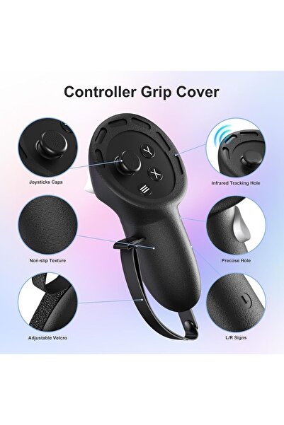 erorex Silicone Cover Set Compatible Meta Quest 3S Silicone Face Cover Set Vr Shell Cover Touch Controller