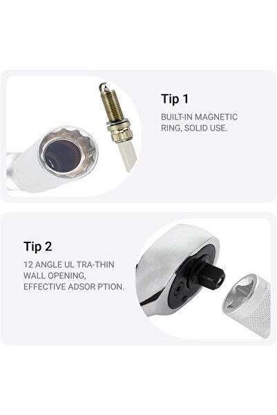 erorex 14Mm&16Mm Spark Plug Socket Set,Thin Wall Magnetic Spark Plug Socket Removal Tool,Car Accessories