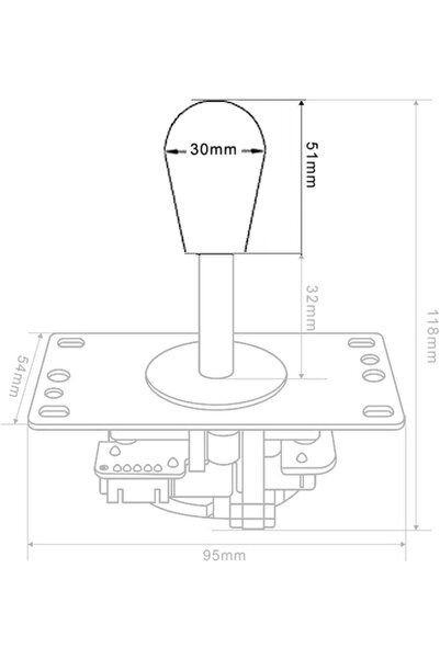 erorex 2X Arcade Joystick'S Oval Balltop Arcade Ellipse Topball Handle Use 2 Player Arcade Joystick Diy