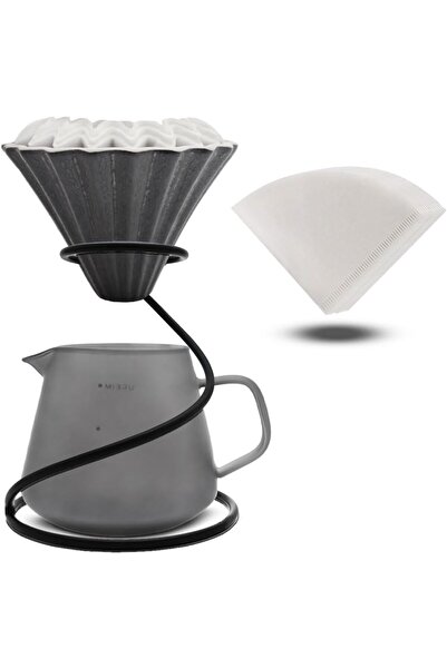 erorex V60 Coffee Drip Set Metal Holder 185Mm Filter 5 1 Coffee Funnel, Server, Coffe Pot, Metal Base