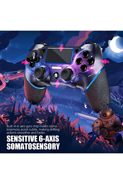 erorex Wireless Controller Ps4 Gamepad Compatible Ps4/Pro/Slim/Pc Game Controller Turbo/Back Button/Dual