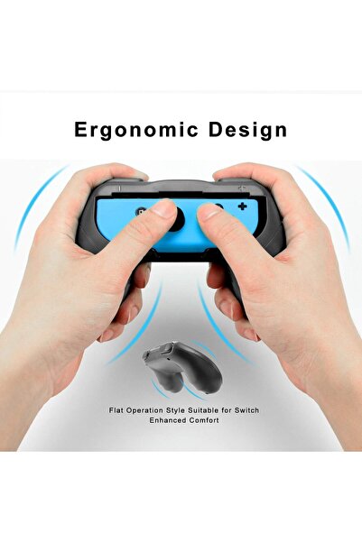 erorex مقابض نينتندو سويتش - عبوة من قطعتين - حامل عصا تحكم محمولة - مقبض تحكم أسود - لعبة