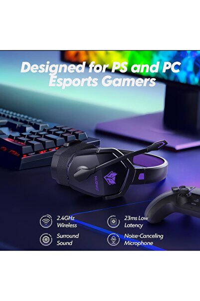 erorex G06 Wireless Gaming Headset Microphone Ps5 Ps4 Pc 100 Hr Wireless Controller & Switch Gaming