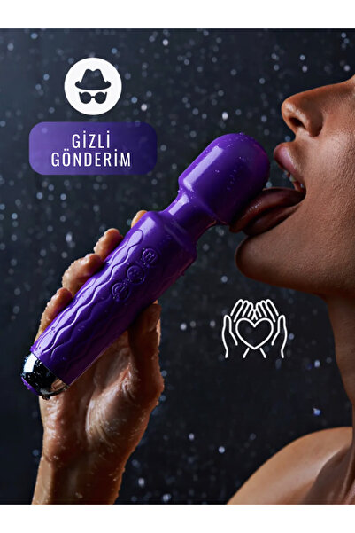 Night Blue Erotic Shop 20 MODLU SU GEÇİRMEZ ŞARJLI VİBRATÖR MASAJ ALETİ - MOR