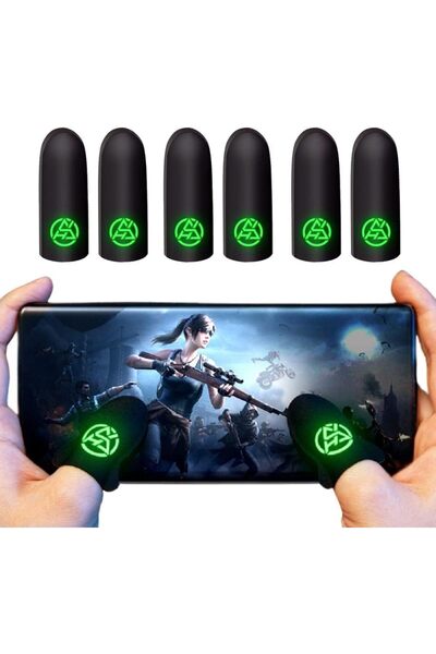 erorex Mobile Gaming Finger Sleeves 3 Pair Set Silver Fiber Touch Screen Gloves Phones Tablets，Anti Sweat