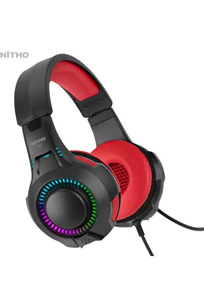 erorex Nitho Nx200 Stereo Gaming Headset Noise Canceling Cardioid Mic & Rgb Led Light Pc Ps4 Ps5 Xbox One