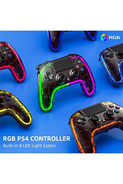 erorex Custom Controllers Ps4 Hall Trigger 8 Color Changing Led Lights Wireless Ps4 Remote Dual 4 Shock
