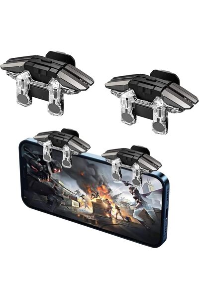 erorex Mobile Game Controller Trigger Mobile Game Accessories 6 Finger Trigger Sensitive Shoot Target