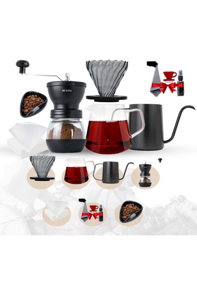 erorex V60 Drip Kit Set, 8Pcs Specialty Pour Over Premium Brewer Tools – Barista Drip Maker Gooseneck