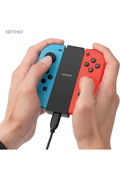 erorex Nitho Charge Play Grip Compatible Switch Joy Cons 4 Meters Extra Long Type C Cable Allow Playing