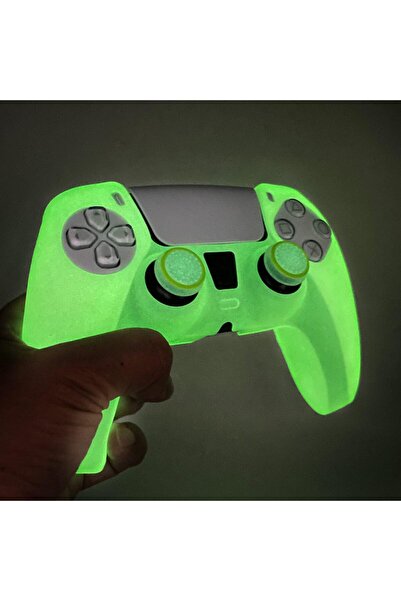 erorex Ps5 Glowing Dark Anti Slip Dustproof Silicone Controller Skin Protector Case Cover Handle Sleeve