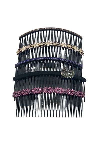 ZAYA 5-Piece Elegant Black Latch Wire Hair Clip Set