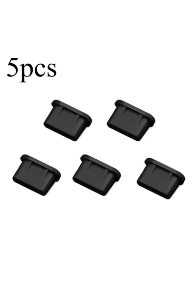 Choice5 5 قطع من سدادات الغبار المصنوعة من السيليكون باللون الأسود من النوع C...