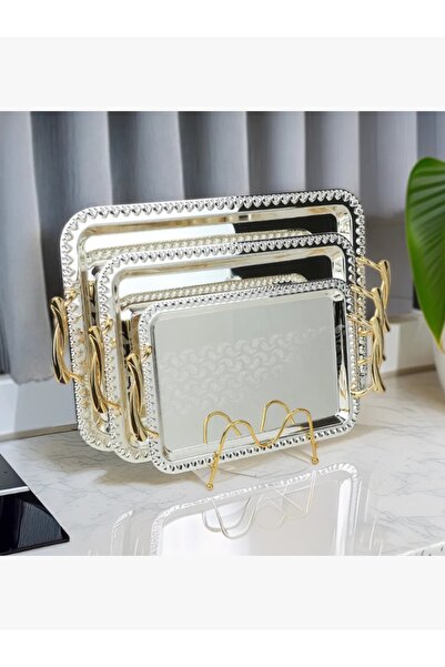 rexa طقم تاباسي أنيق من الفولاذ المقاوم للصدأ - فضي - 3 قطع