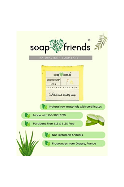 Soap&Friends Nourishing 130g Millet and Parsley Soap | Natural Antioxidant Boost for Healthy, Moisturized Skin