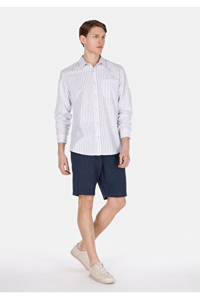 Colin's Regular Fit Orta Bel Düz Erkek Keten Karışımlı Lacivert Şort