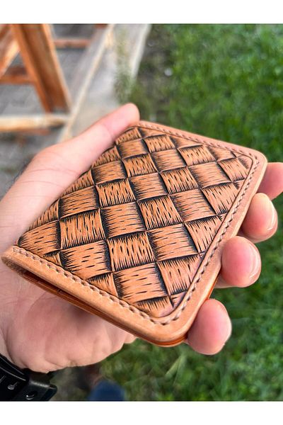Pey Aksesuar Western Pattern Leather Wallet Custom Handmade
