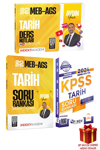 İndeks Akademi Aydın Yüce 2026 MEB-AGS Tarih Ders Notları Video Destekli+Tari...