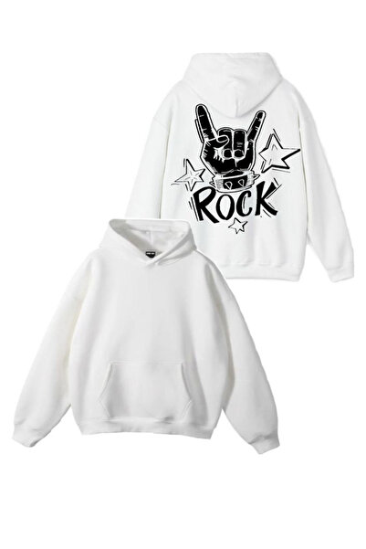Sebesta Fashion Season Rock Printed 3 Thread Cotton Hooded Sweatshirt Sebesta...