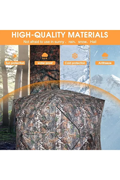 Generic Pop Up 270° See-Through Hunting Blind Tent for 2-3 Persons | Camo Ground Blind for Hunting