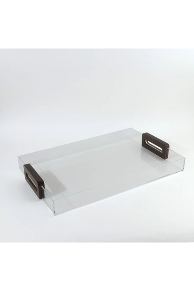 rexa صينية تقديم أكريليك بمقبض خشبي، 50 × 32 سم