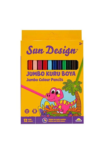 Sunman Sun Design Jumbo Dry Crayons 12 Pack 4992