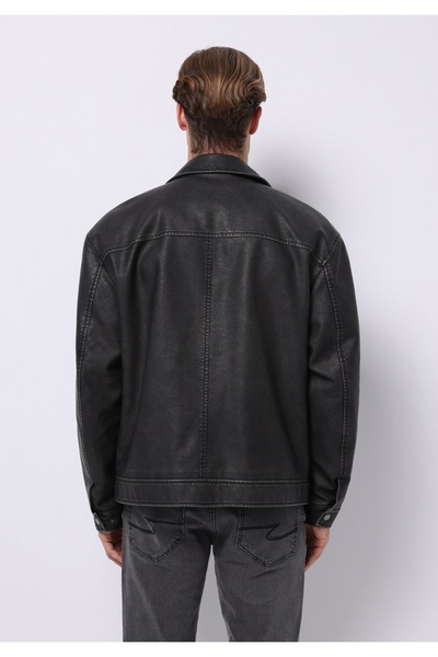 Colin's Slim Fit Men's Black Coat Pu