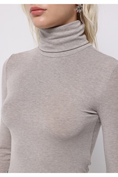 Colin's Slim Fit Μακρυμάνικο μπλουζάκι με ζιβάγκο για γυναίκες σε μπεζ χρώμα