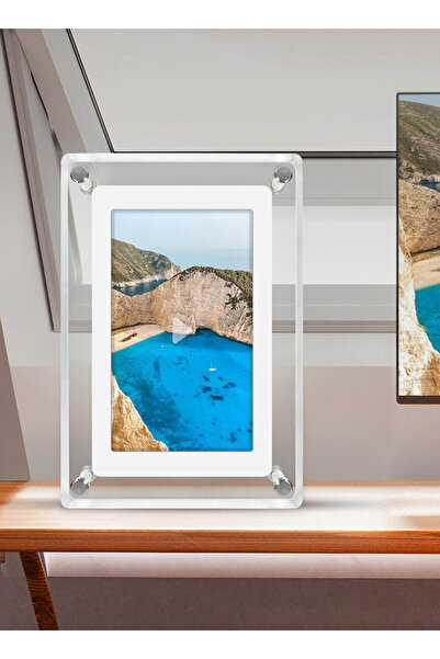 sharpdo إطار صور رقمي مزود بخاصية Wi-Fi، إطار صور إلكتروني ذكي مقاس 7 بوصات بدقة 800*480