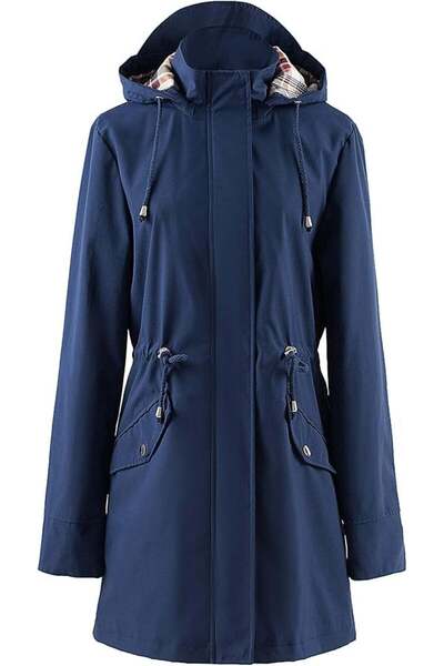 OEM Elegant coat for women, Poncho with hood, XS BLUE