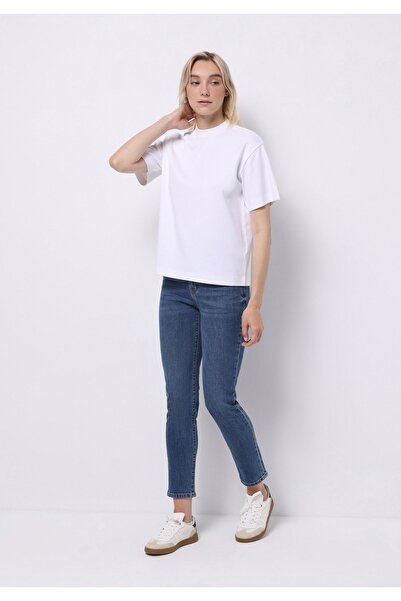 Colin's Regular Fit Round Neck Solid Women's White Short Sleeve T-Shirt