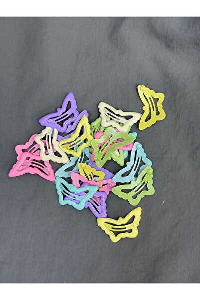 Tahtakaledeyim 12 Pieces Mixed Color Butterfly Model Children's Snap Buckle