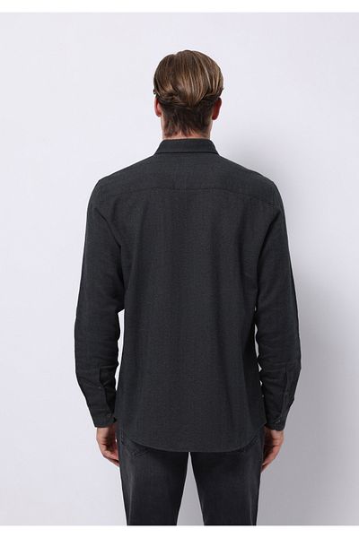 Colin's Regular Fit Shirt Neck Plain Men's Green Long Sleeve Shirt