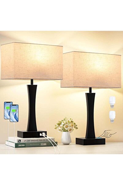 ONELİGHT مصباح طاولة غرفة النوم بسيط على الطراز الصناعي القديم مع خاصية التعت...