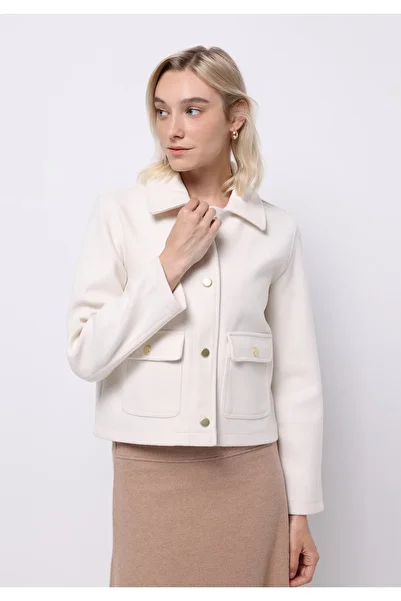 Colin's Regular Fit Buttoned Unlined Women's White Jacket