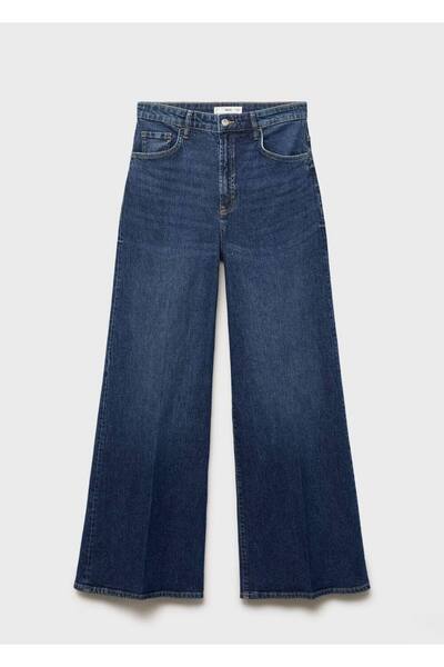 MANGO Woman Yüksek bel wide leg jean pantolon