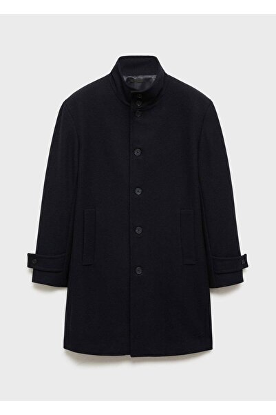 MANGO Man Dik yaka yün palto