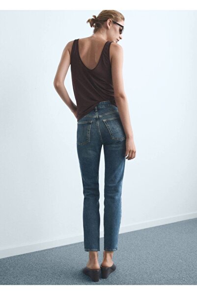 MANGO Woman Claudia dar kesim crop jean pantolon