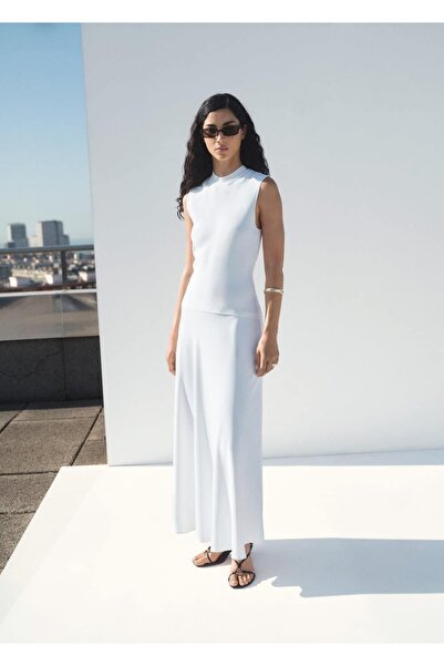 MANGO Woman Karma desenli uzun elbise