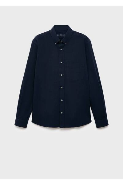 MANGO Man %100 pamuklu regular kesim cepli gömlek