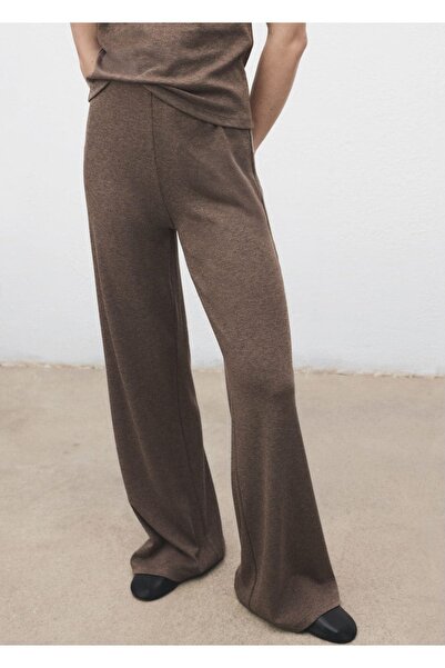 MANGO Woman Beli lastikli triko pantolon