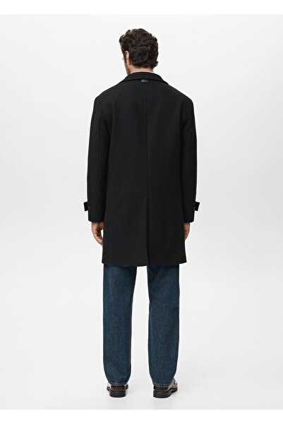 MANGO Man Dik yaka yün palto