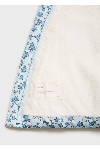 MANGO Baby Çiçek desenli tüylü anorak